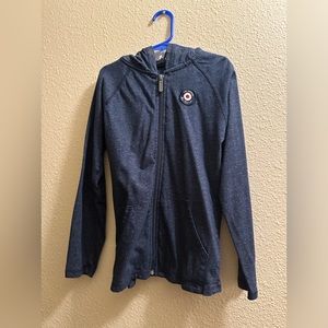 Zip up blue jacket